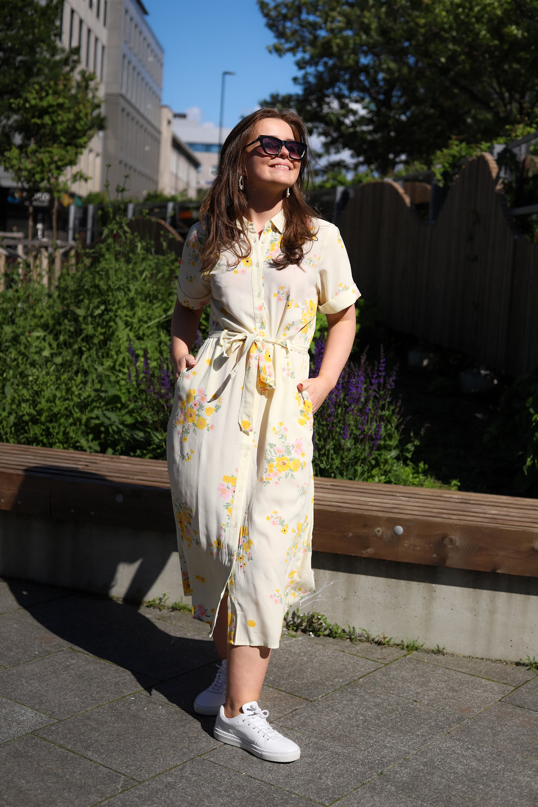 Irene 2/4 Shirt Dress AOP Mimosa Flower
