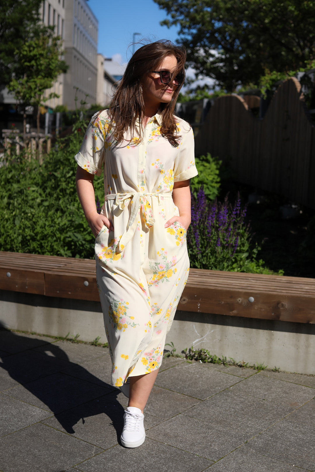 Irene 2/4 Shirt Dress AOP Mimosa Flower