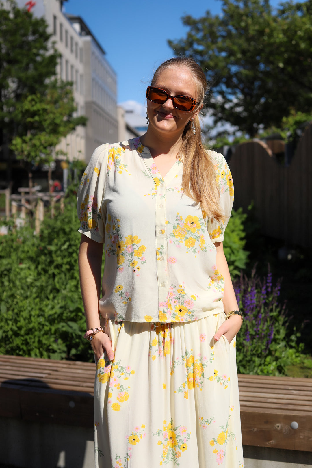 Irene 2/4 Shirt AOP Mimosa Flower