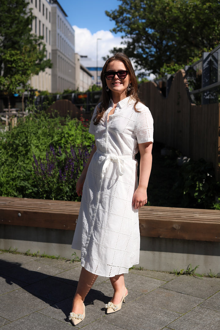 Lea 2/4 Shirt Dress Egret