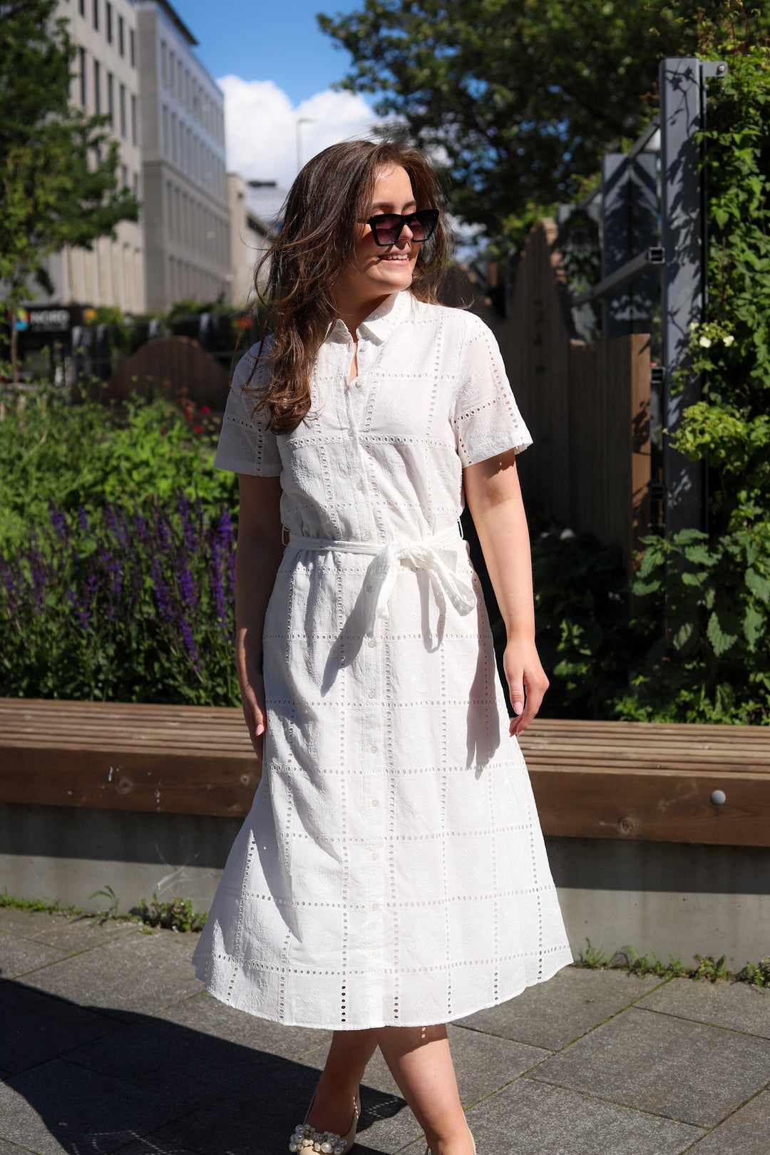Lea 2/4 Shirt Dress Egret