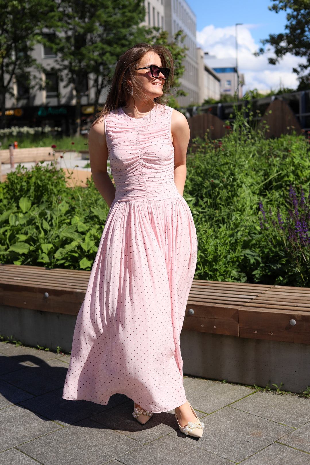 NS Ruched Dress Barely Pink Comb.