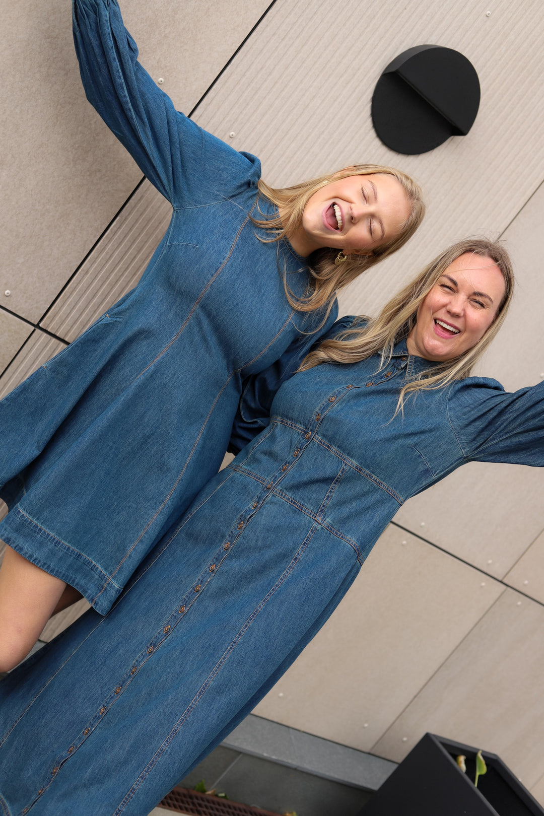 Denim Button-Down Dress French Blue