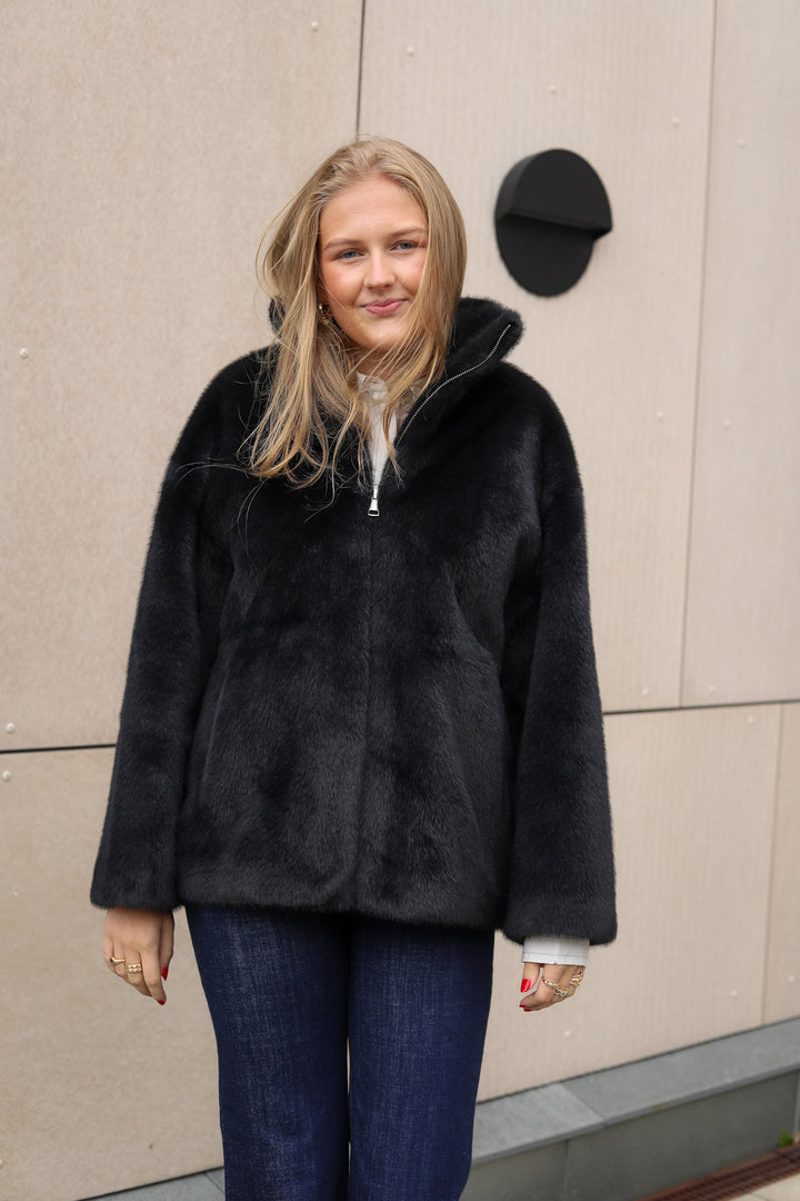 Frankie Faux Mink Dark Grey