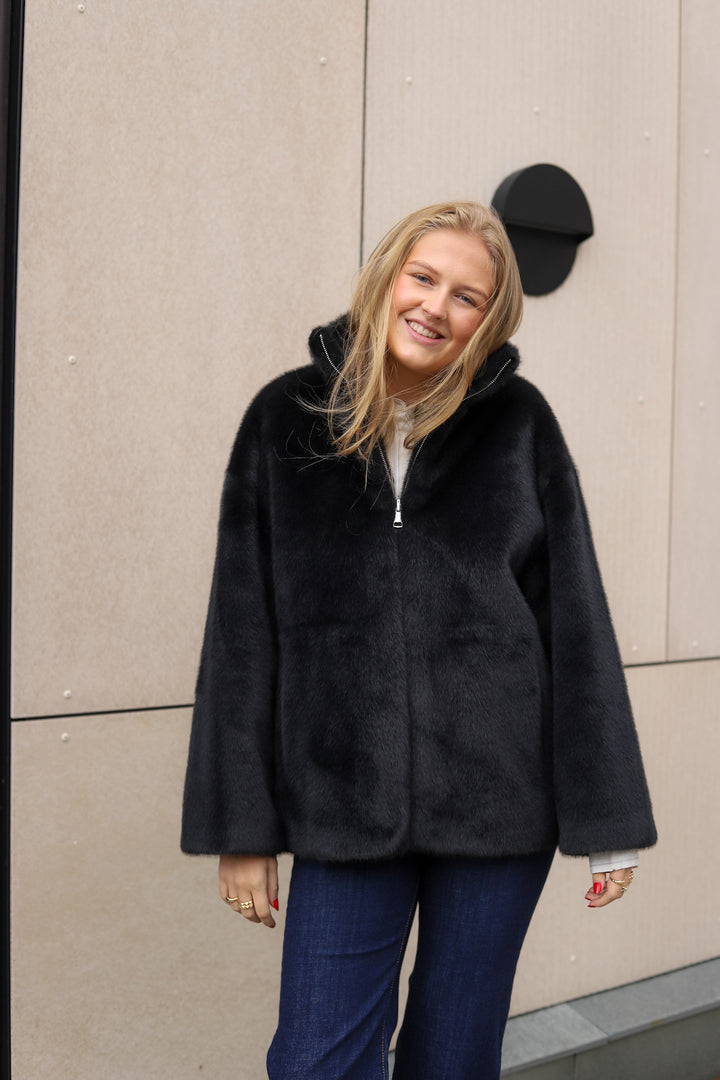 Frankie Faux Mink Dark Grey
