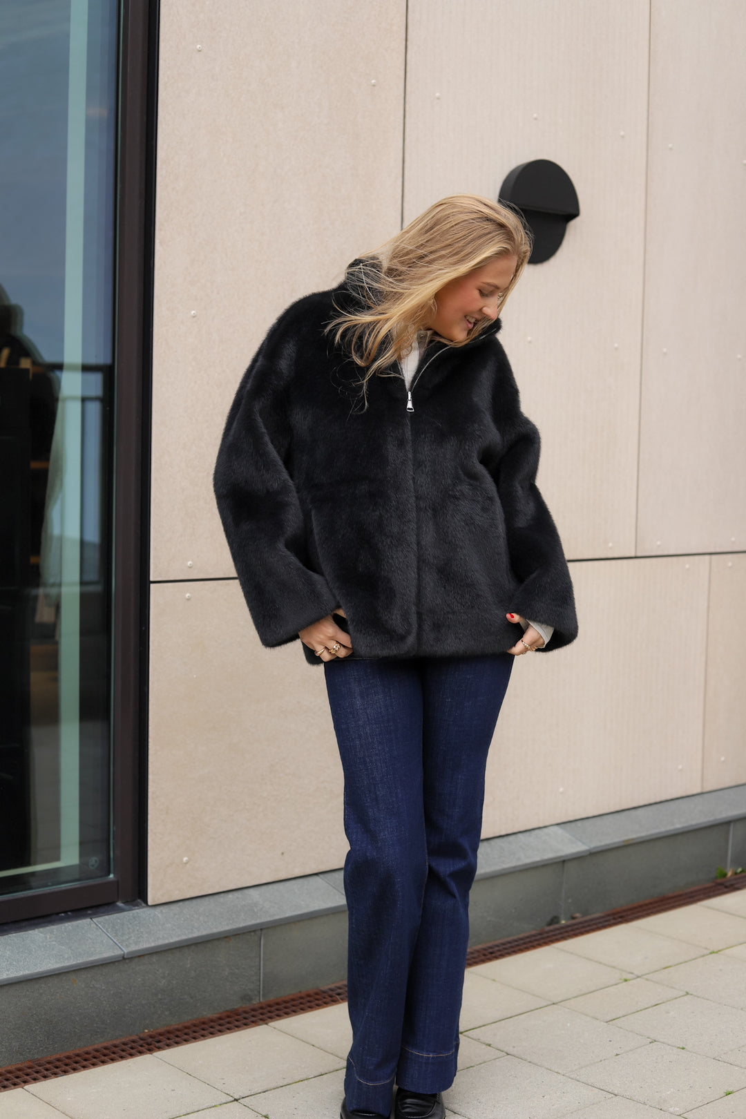 Frankie Faux Mink Dark Grey