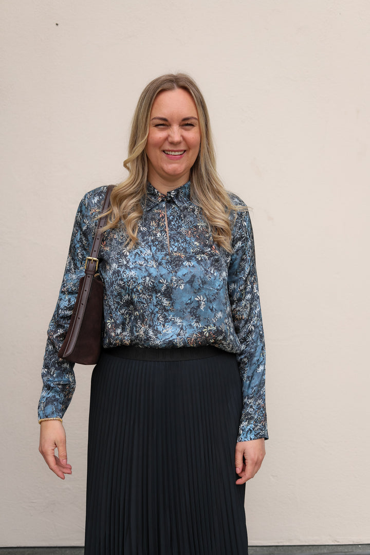 Vignette Top Print Blue