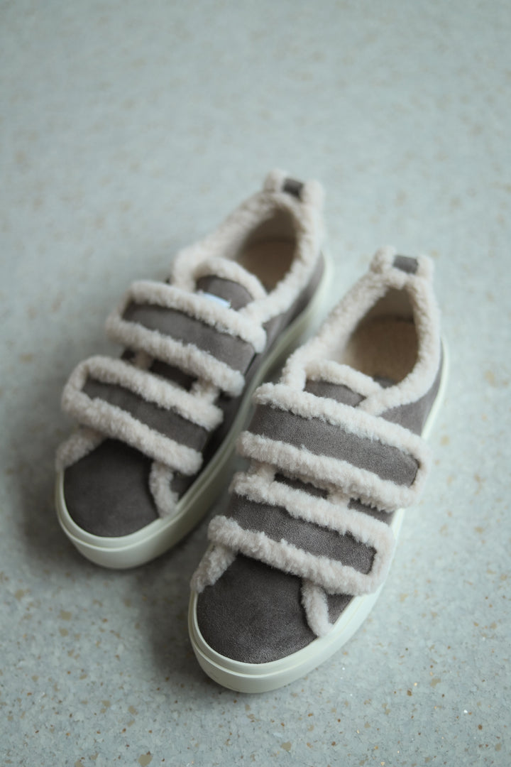 Shearling Low Velcro Grey