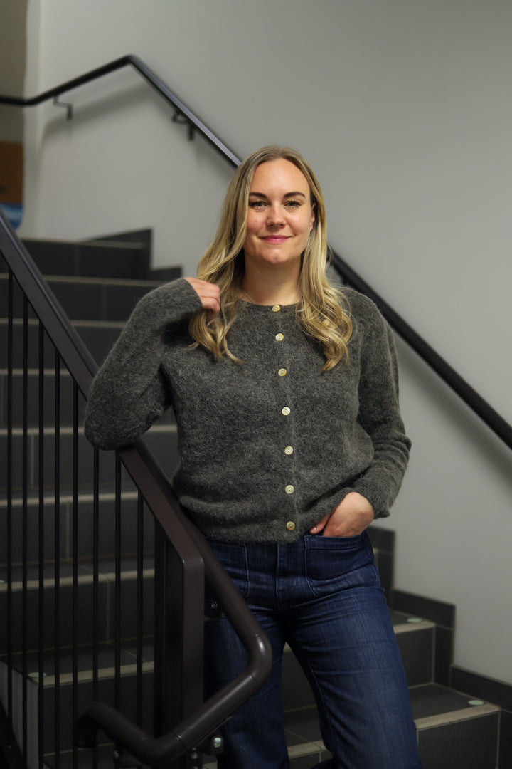 Flora Cardigan Knit Mole Melange