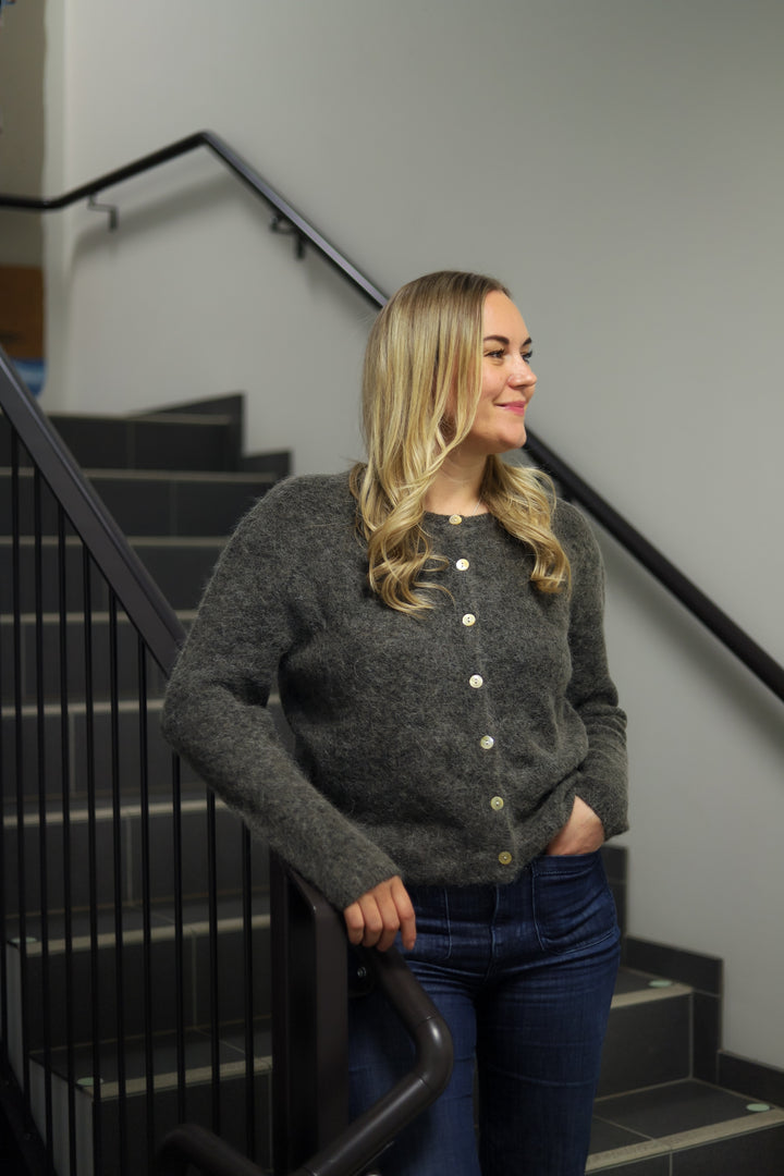 Flora Cardigan Knit Mole Melange