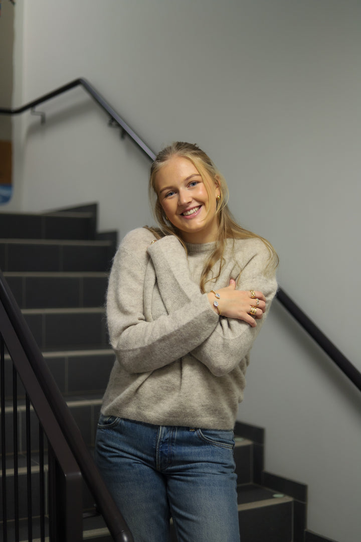 Tilde O-Neck Knit Latte Melange
