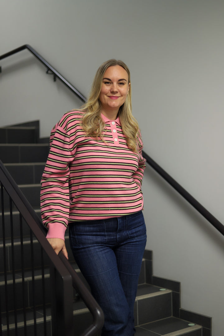 Adanne Polo Knit Pink/Bordeaux