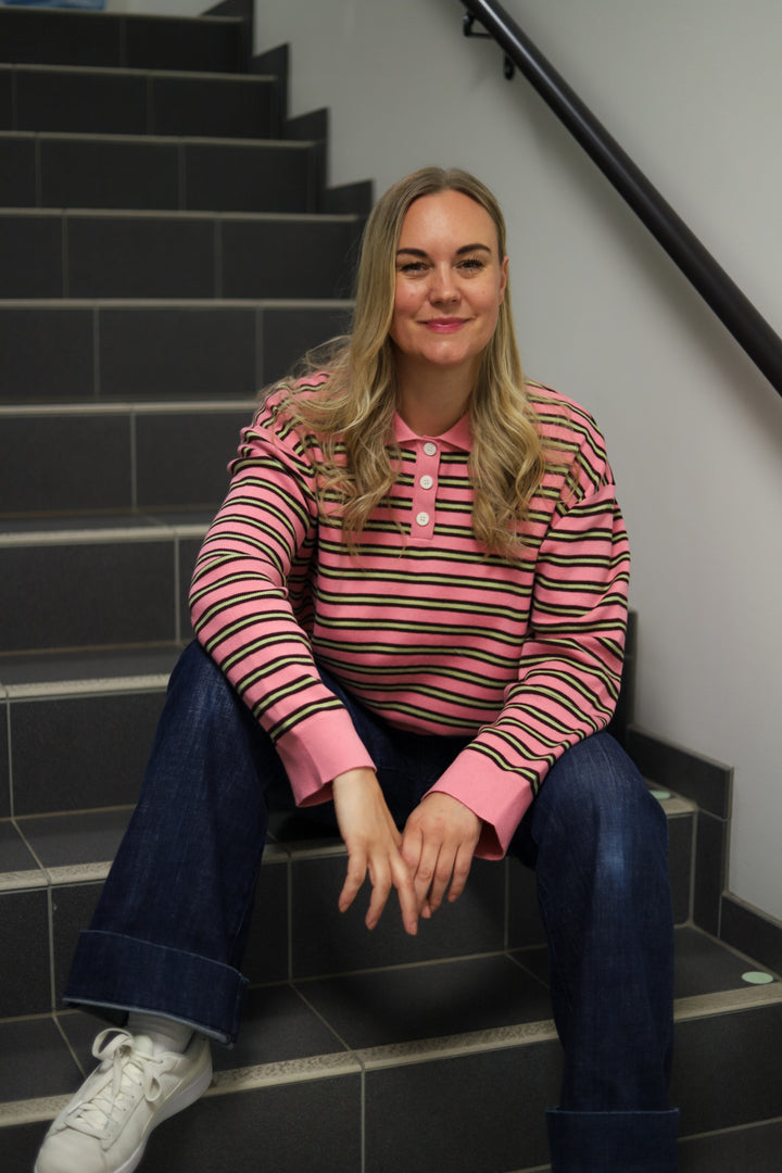 Adanne Polo Knit Pink/Bordeaux
