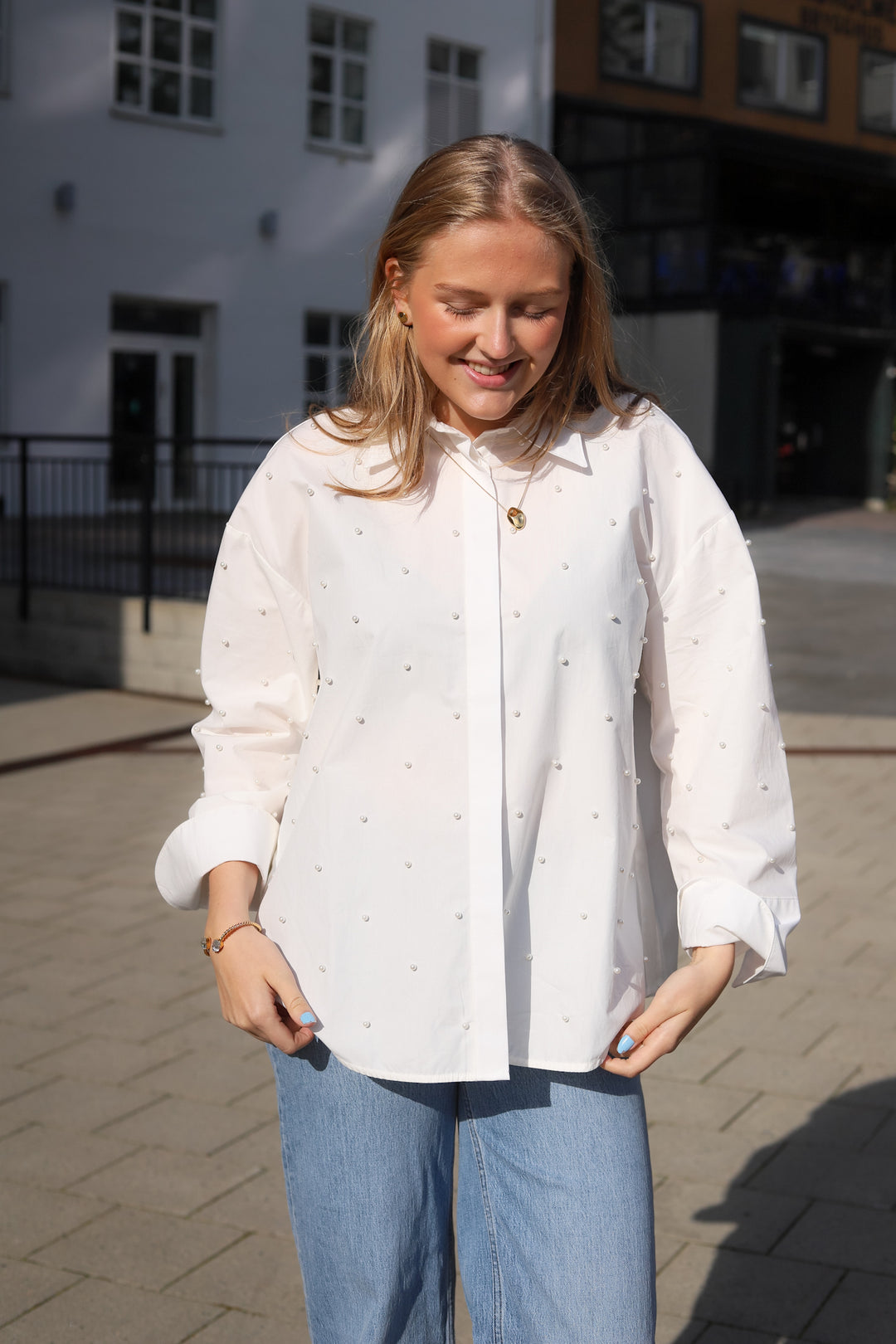 Nell Pearl Shirt White