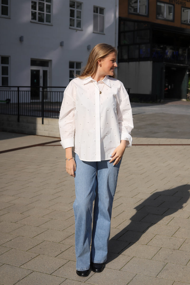 Nell Pearl Shirt White