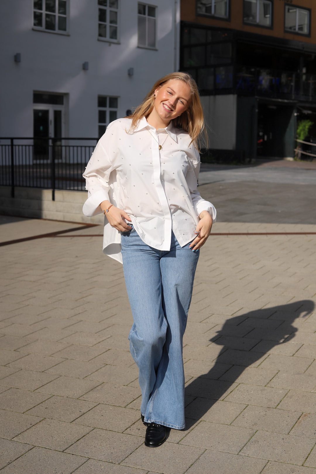 Nell Pearl Shirt White