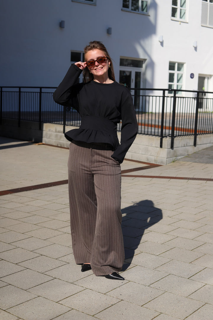 Reign Tailored Structured Pants Mole Stripe