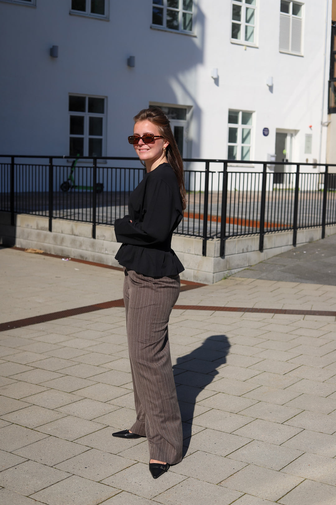 Reign Tailored Structured Pants Mole Stripe
