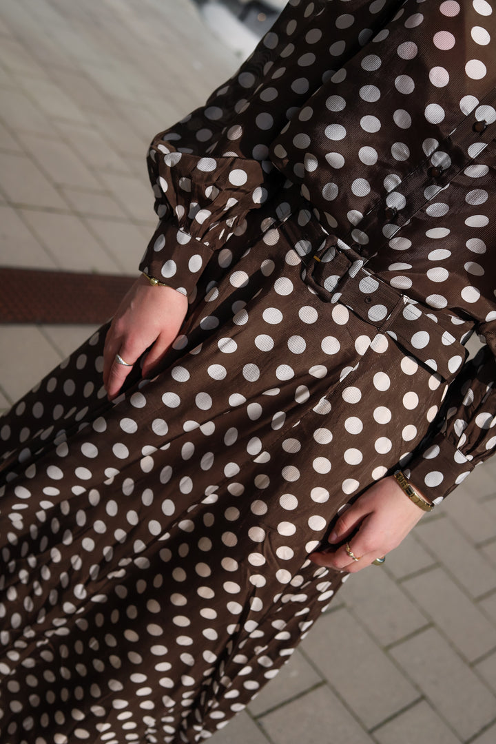 Striped Organza Maxi Skirt Dots