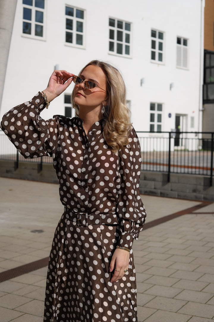 Striped Organza Blouse Dots