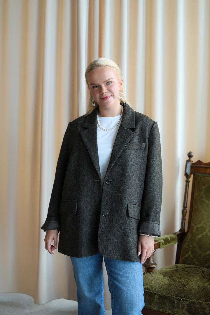 Solvej Wool Blazer Brown Melange