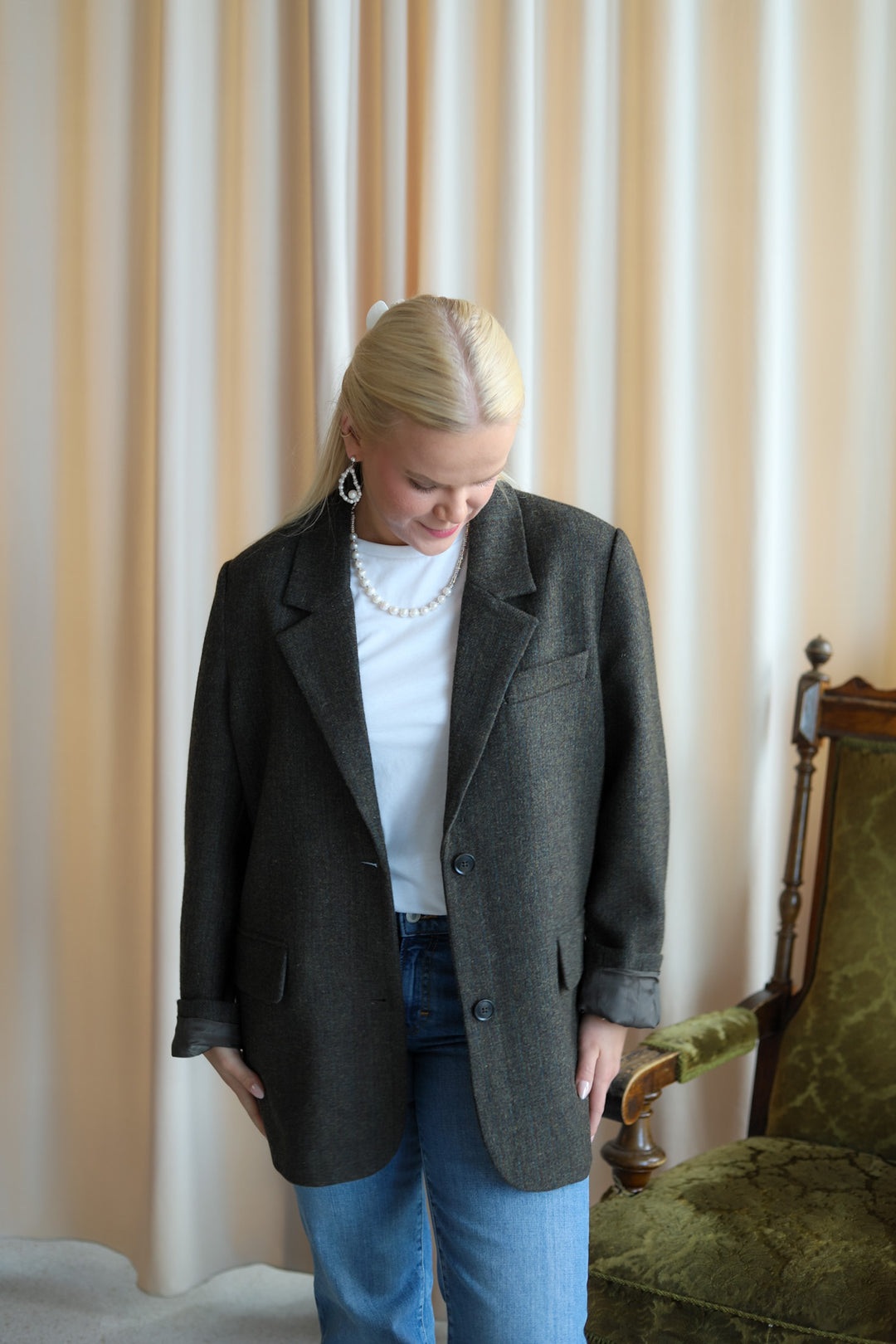 Solvej Wool Blazer Brown Melange