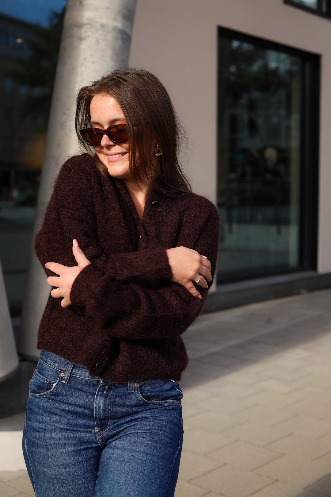 Debbie Cardigan Plum Melange