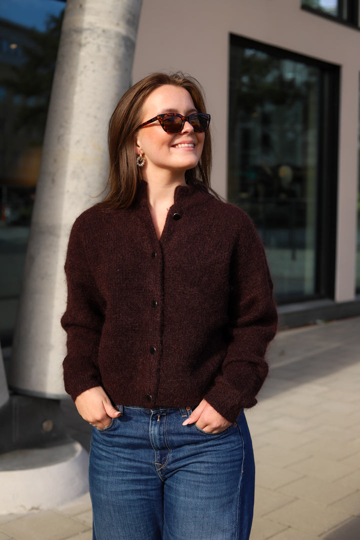 Debbie Cardigan Plum Melange