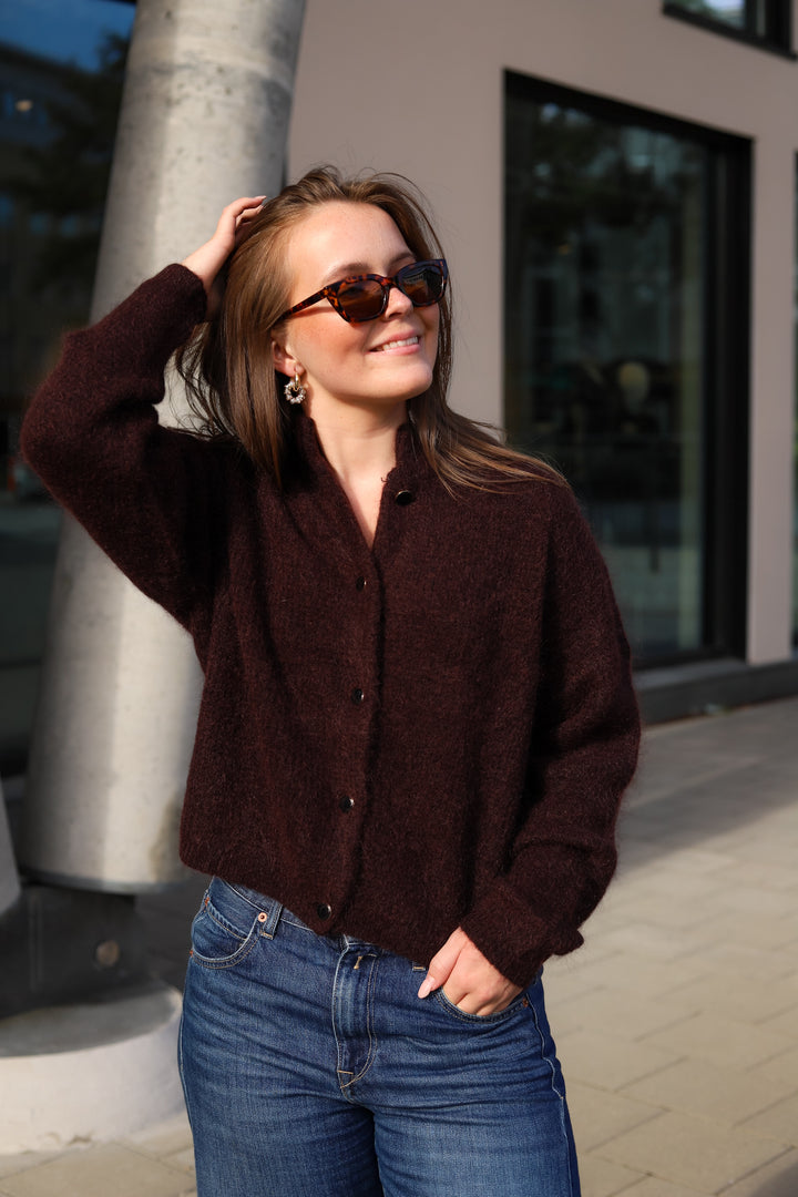 Debbie Cardigan Plum Melange