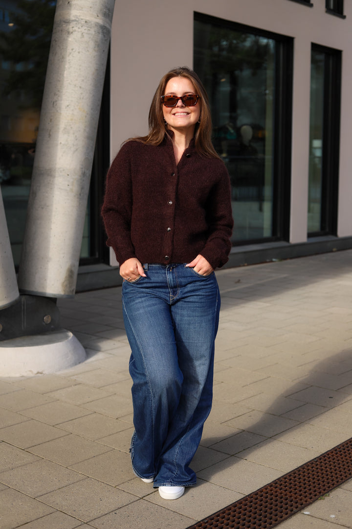 Debbie Cardigan Plum Melange