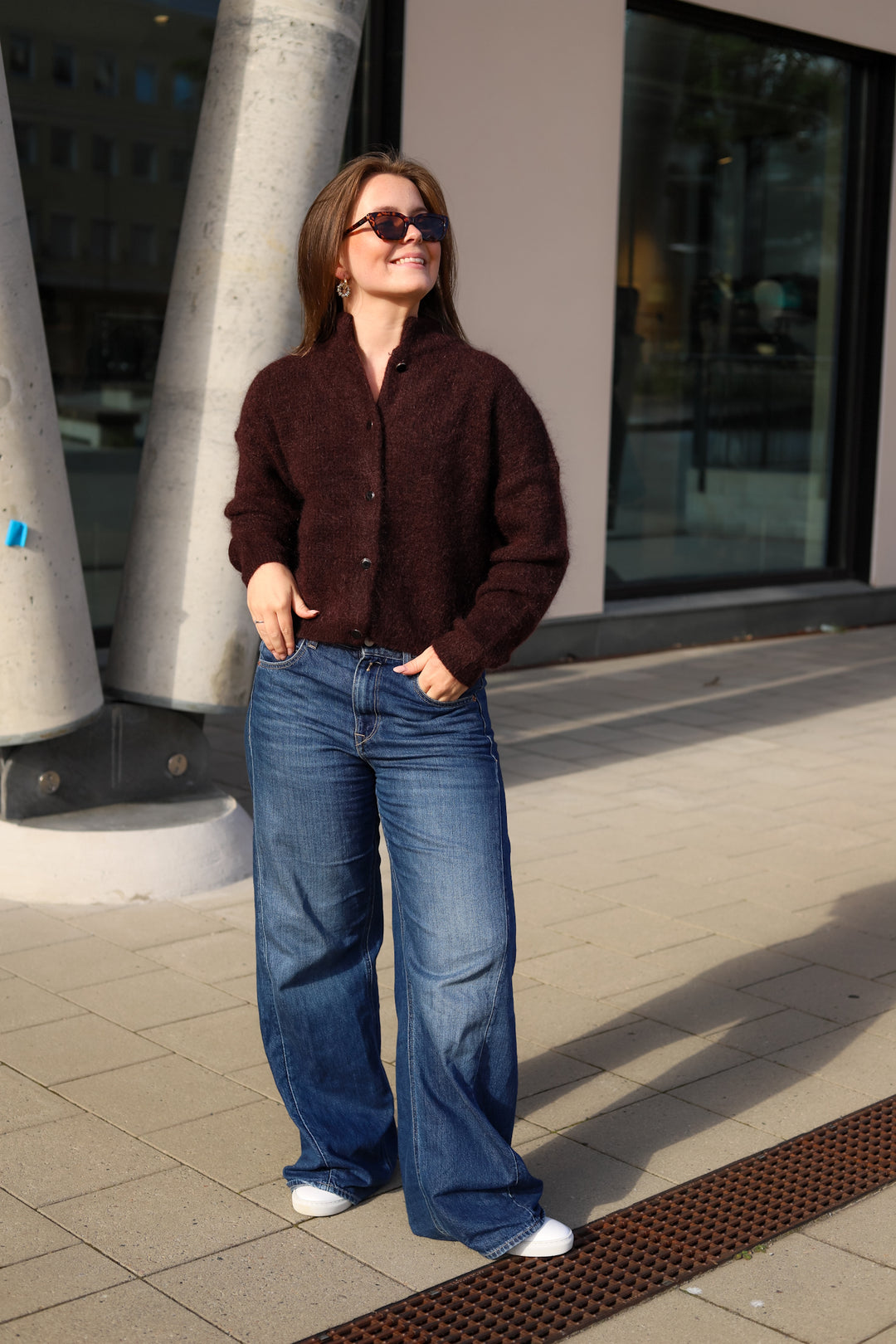Debbie Cardigan Plum Melange
