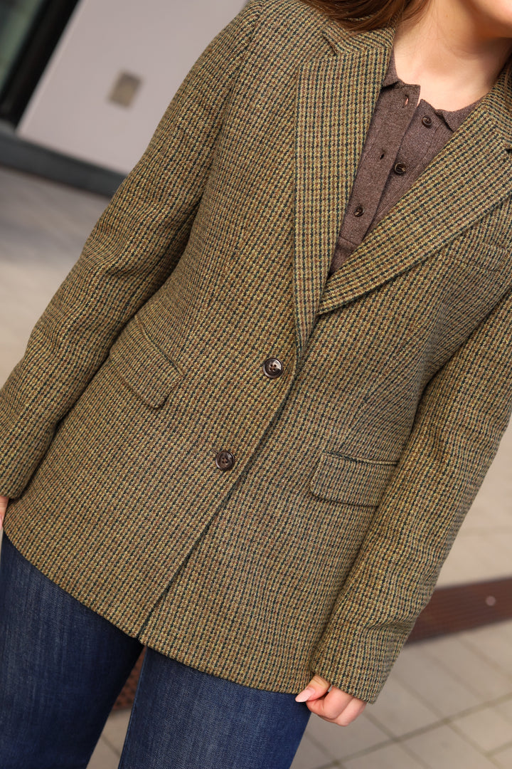 Brook Houndstooth Blazer Green Houndstooth