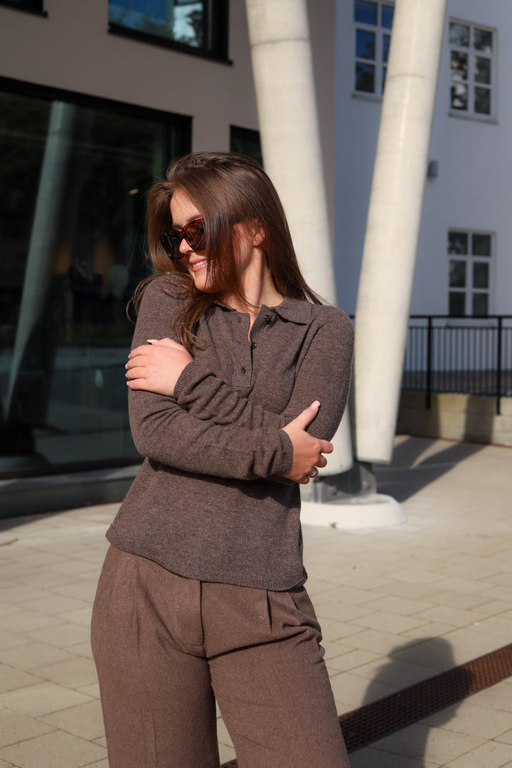 Jolanda Knit Dark Taupe Melange