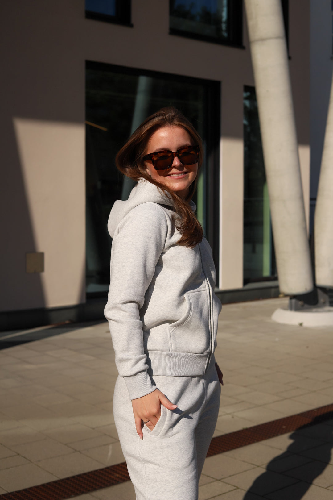 Cosmo Zip Hoodie Grey Melange