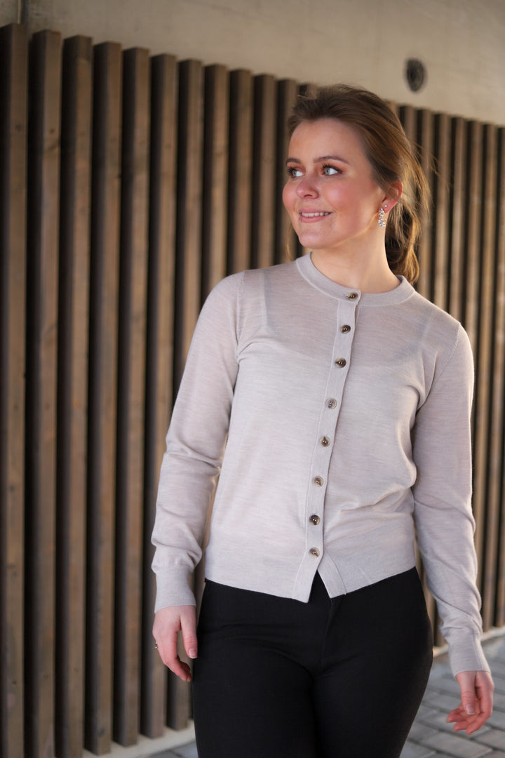 Rose Merino Cardigan Sand
