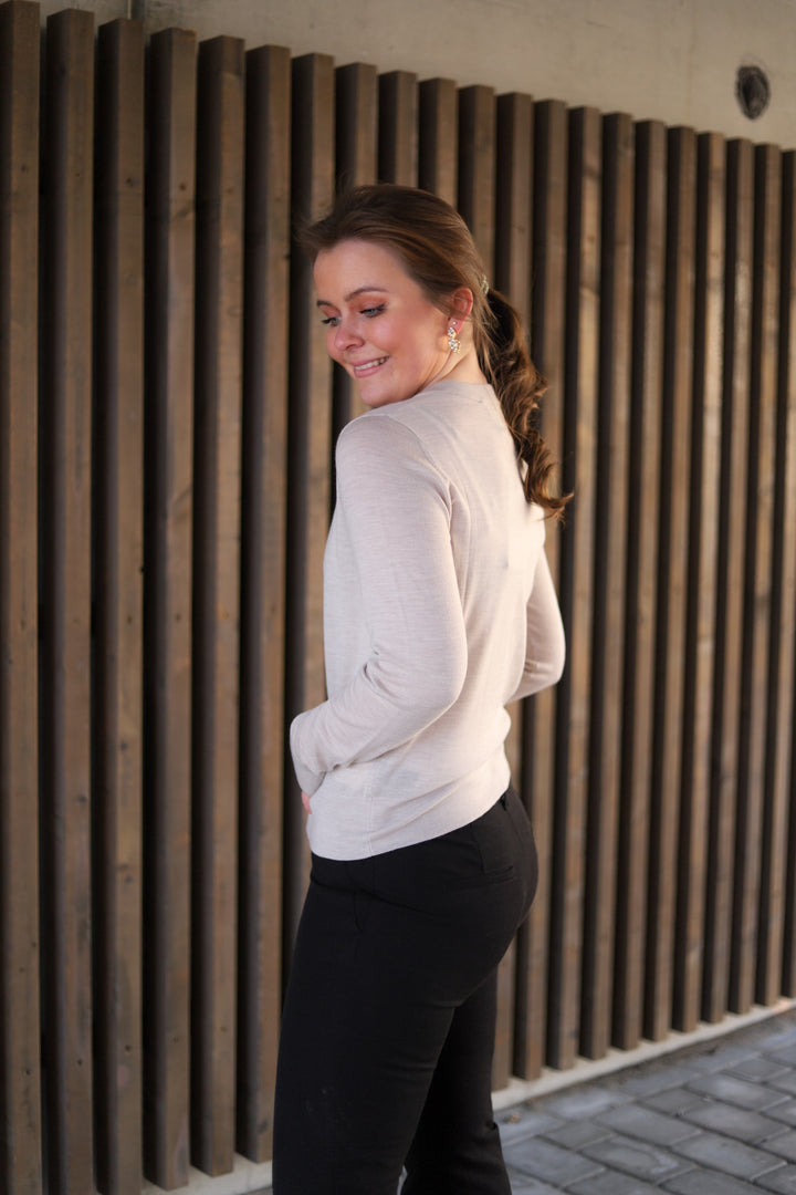 Rose Merino Cardigan Sand