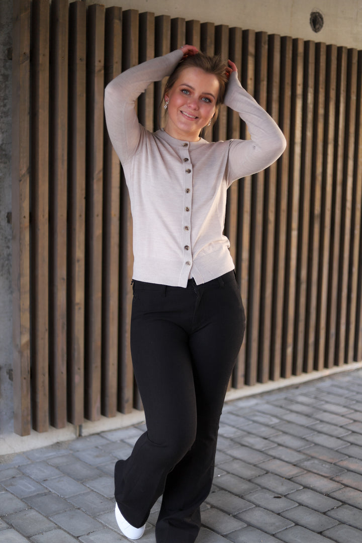 Rose Merino Cardigan Sand