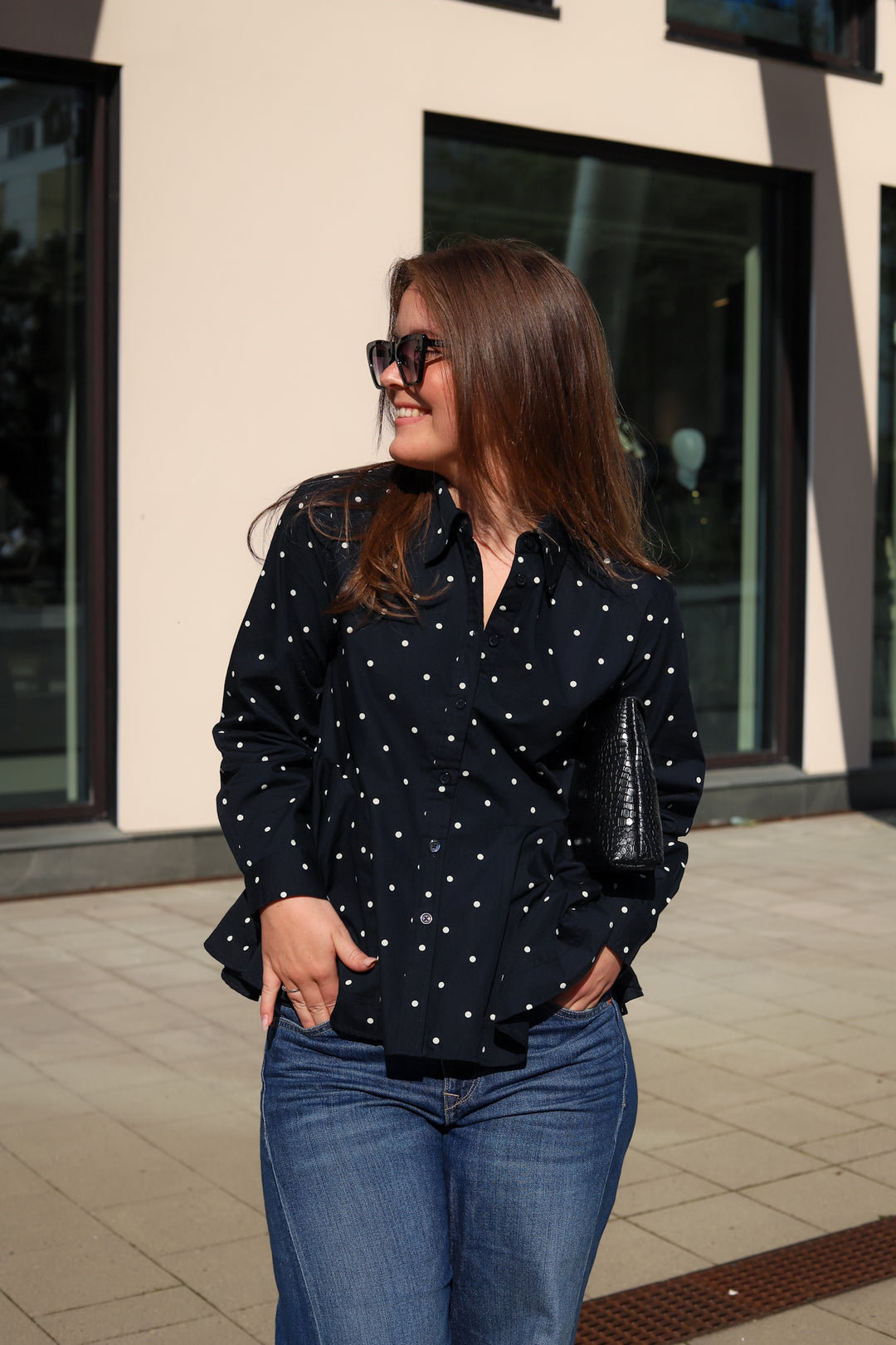 Stib Print Shirt Simple Dot Navy