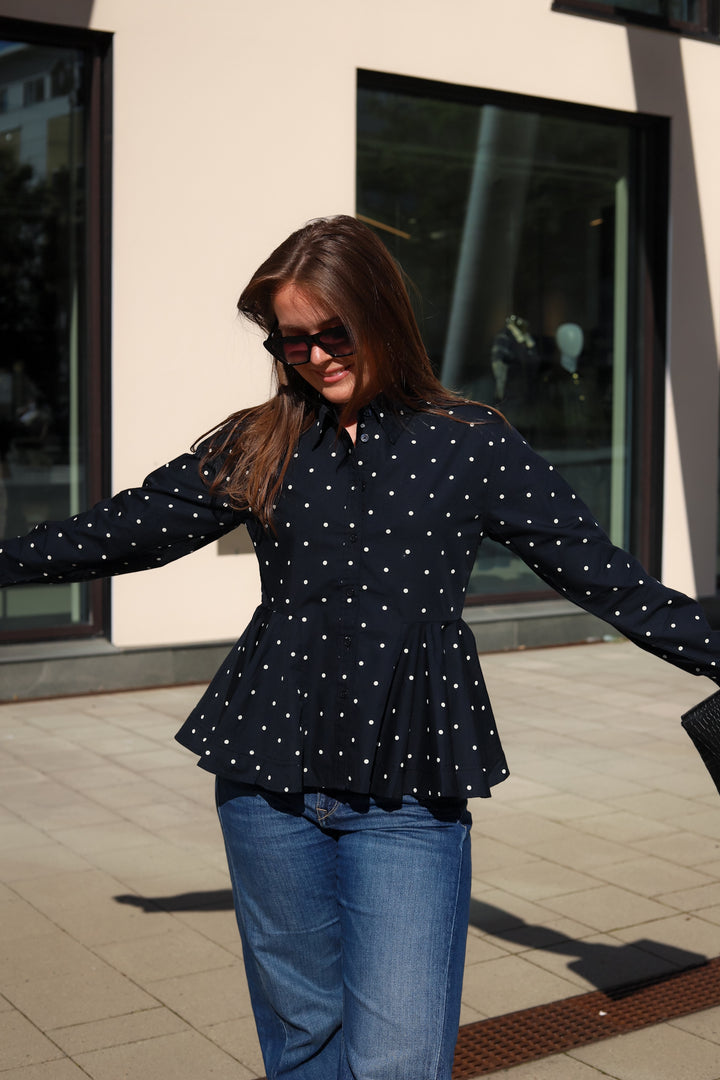 Stib Print Shirt Simple Dot Navy