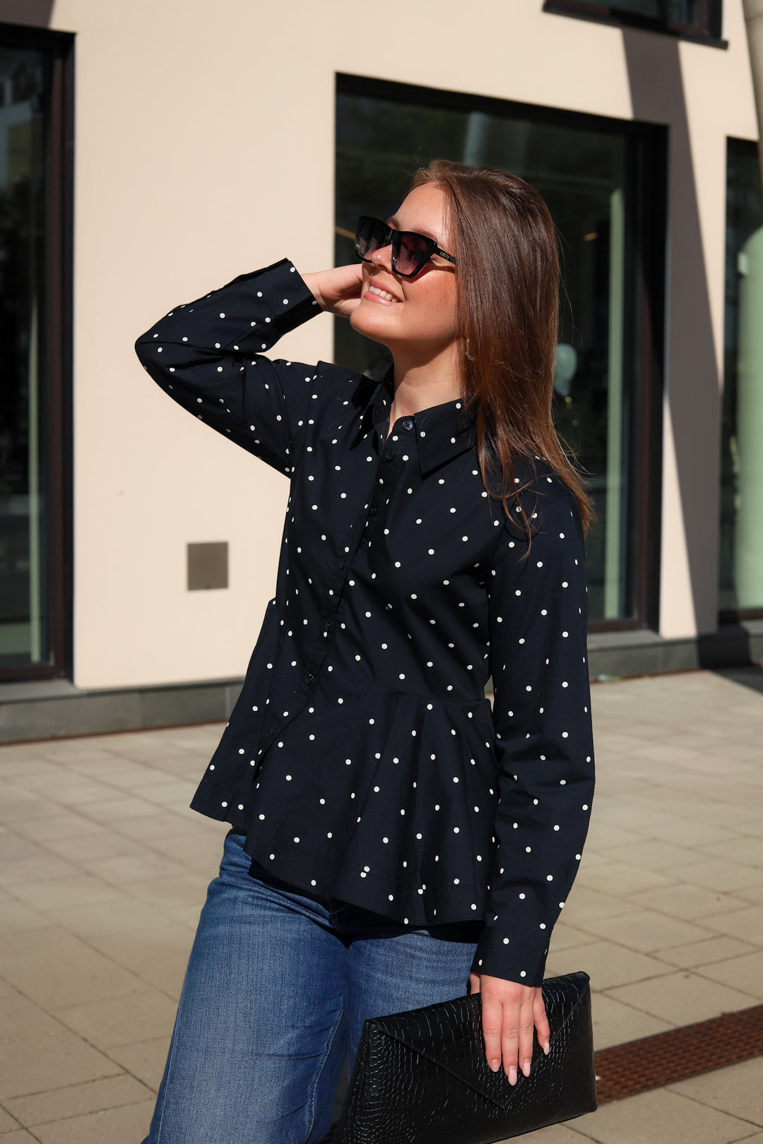 Stib Print Shirt Simple Dot Navy
