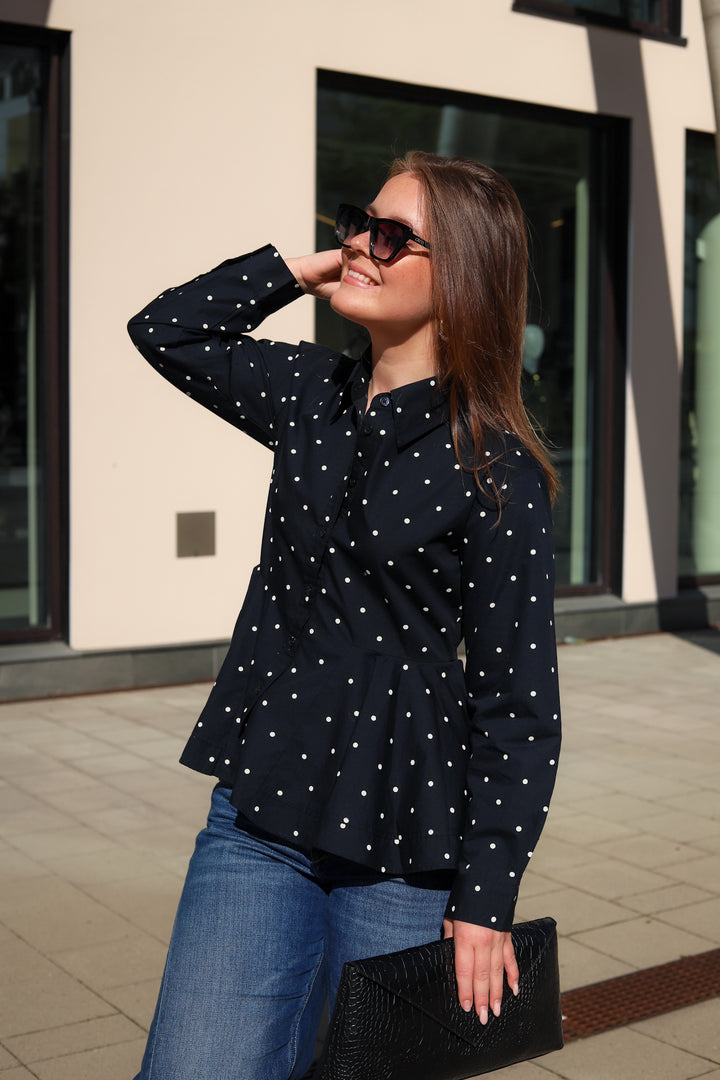 Stib Print Shirt Simple Dot Navy