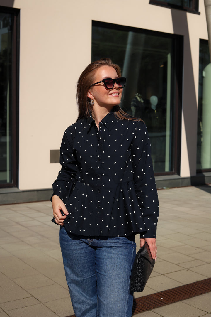 Stib Print Shirt Simple Dot Navy