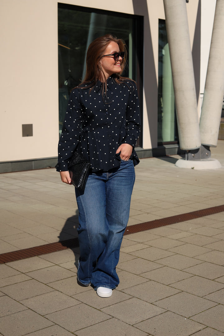 Stib Print Shirt Simple Dot Navy