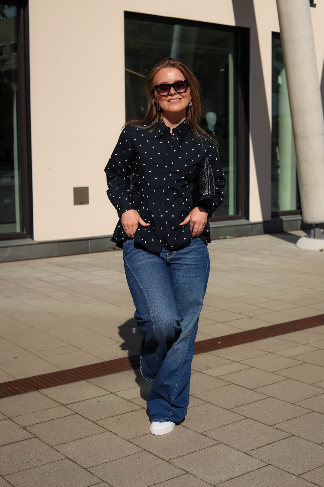 Stib Print Shirt Simple Dot Navy