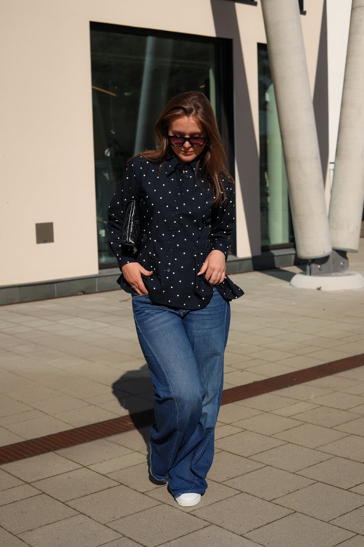 Stib Print Shirt Simple Dot Navy