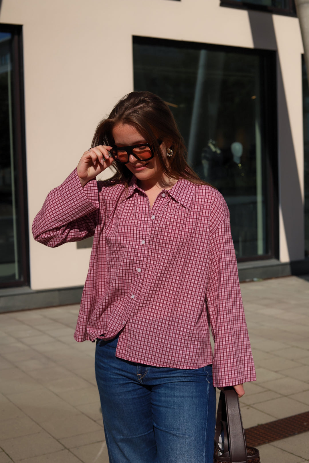 Tinsi Check Shirt Pink/Wine Check