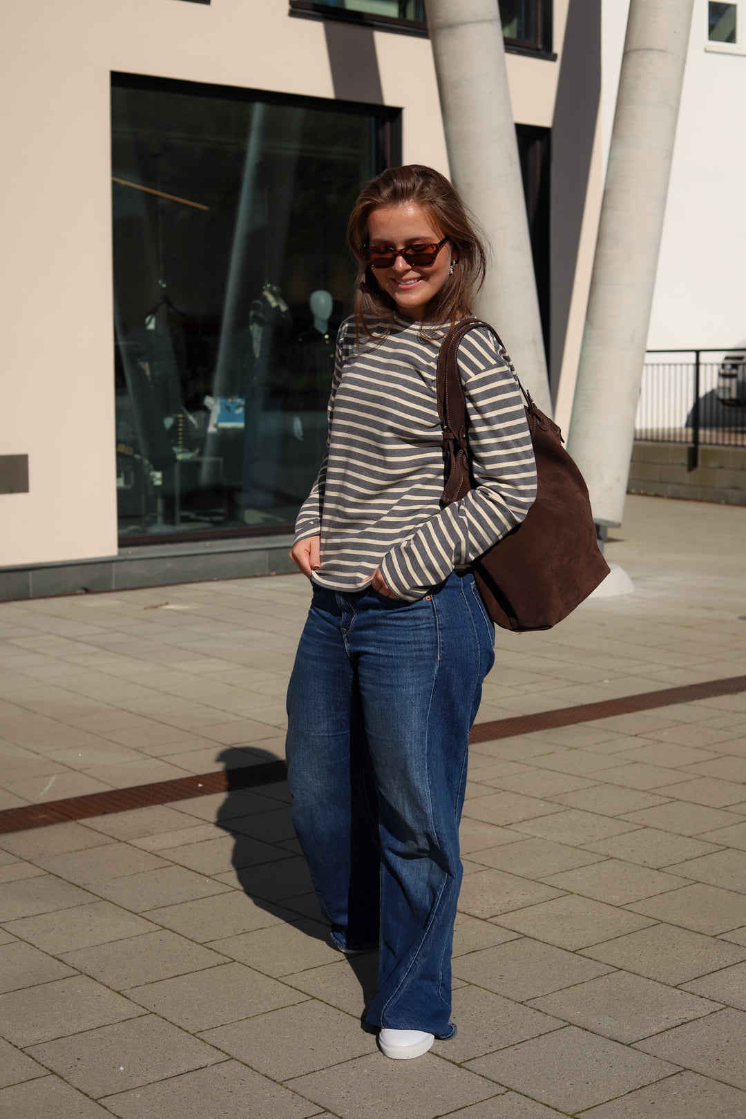 Nete O-Neck Tee Grey Melange