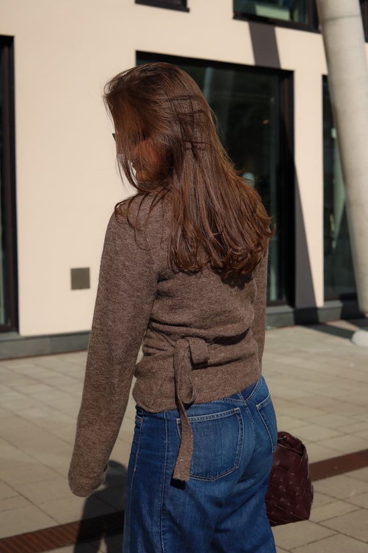 Aura Wrap Knit Truffle Melange