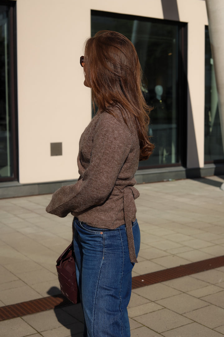 Aura Wrap Knit Truffle Melange