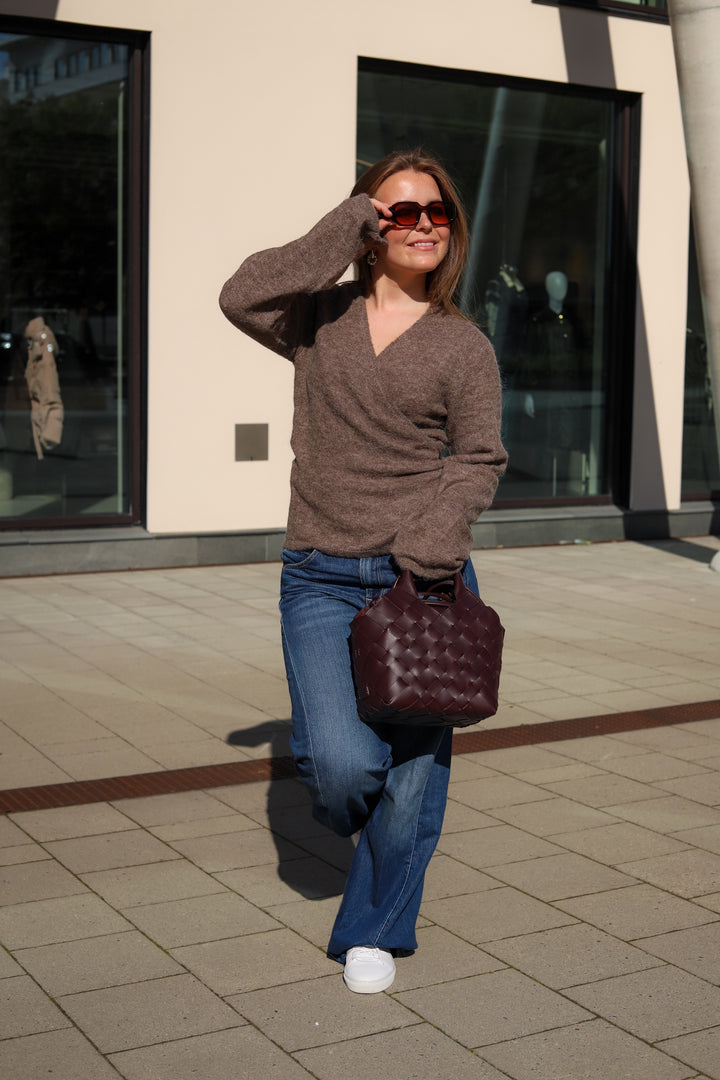 Aura Wrap Knit Truffle Melange